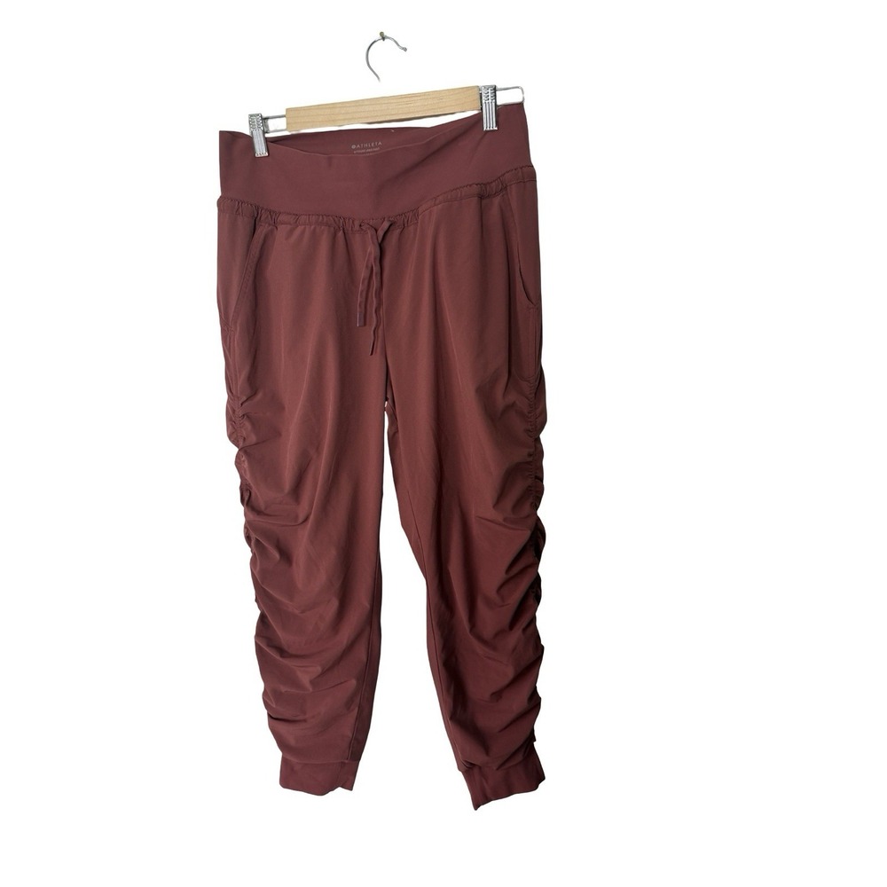 Athleta‎ Size 8 Attitude Lined Jogger Pants Outdoors Winter Hiking Ruched Warm